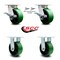 Service Caster 5 Inch Kingpinless Green Poly on Steel Wheel Caster Swivel Locks 2 Rigid, 2PK SCC-KP30S520-PUR-GB-BSL-2-R-2 - alternate 4